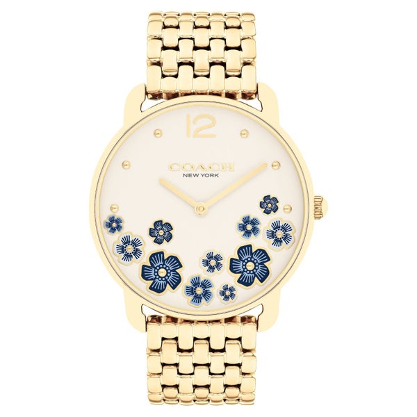 Coach Gold Steel Chalk Dial Women's Watch - 14504517 Carousel 1