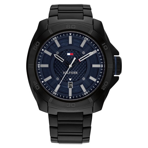 Tommy Hilfiger Black Steel Blue Dial Men's Watch - 1792139 Carousel 1