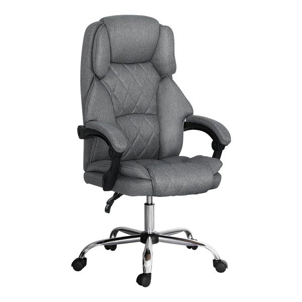 Executive Office Chair Fabric Recliner Grey Office Chairs Artiss Carousel 1