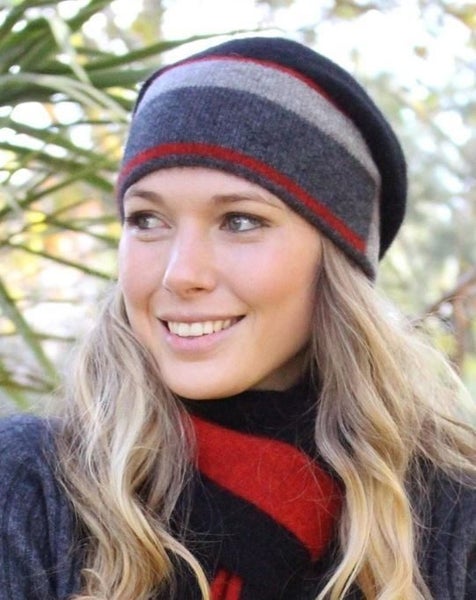 Possum Merino Accent Stripe Beanie Carousel 1