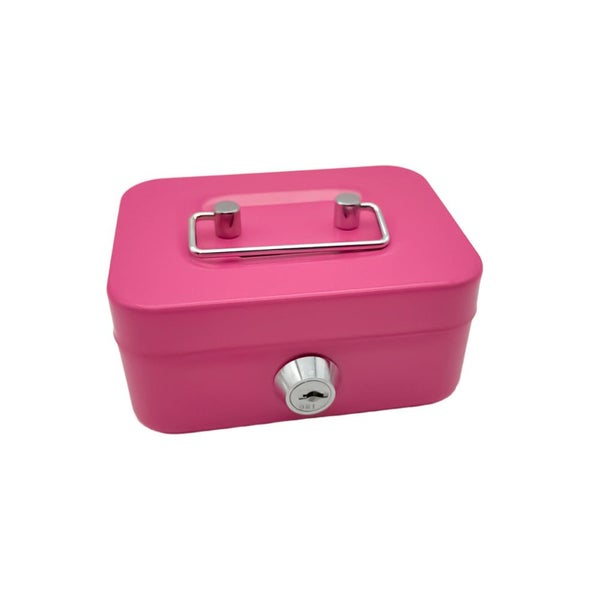 Elosung 2Pcs/Pink Mini Lockable Cash Box With Handle Secure Money Storage Storag Carousel 1