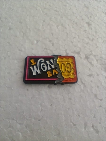 Wonka Bar: Charlie and the Chocolate Factory, by Roald Dahl: enamel badge pin Carousel 1