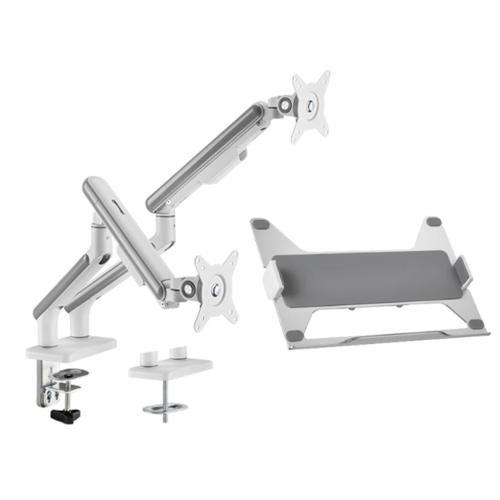 KONIC 17"-32" Single Monitor Stand With Laptop Tray Arm Riser - NEO Slim Carousel 1