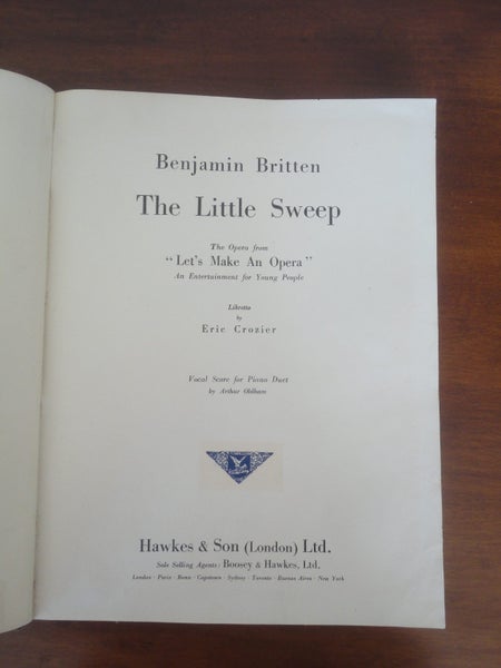 BENJAMIN BRITTEN THE LITTLE SWEEP OPERA VOCAL SCORE SHEET MUSIC BOOK HARD COVER Carousel 1