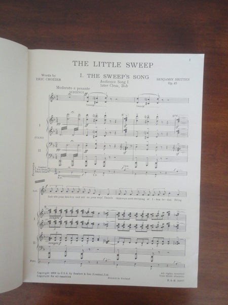 BENJAMIN BRITTEN THE LITTLE SWEEP OPERA VOCAL SCORE SHEET MUSIC BOOK HARD COVER Carousel 2