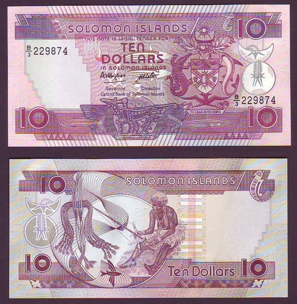 SOLOMON ISLANDS 1986 $10 banknote UNC Carousel 1