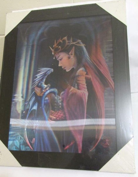 Framed 3D Gothic Fairy print, 46cm x 36cm. 3 different pictures Carousel 2