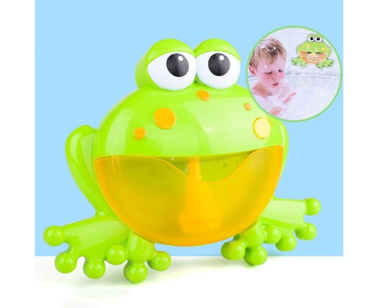 Cartoon Frog Electric Bubble Blower Machine Music Play Interactive Kids Bath Toy Carousel 1