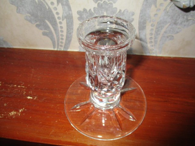 (CR) GORGEOUS CRYSTAL/GLASS CANDLE STICK HOLDERS.... a pair + 1! Carousel 4