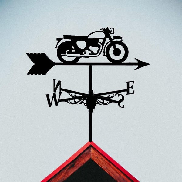 Durable Metal wind vane Motorcycle Silhouette weathervane Black Spray Paint Wi Carousel 2