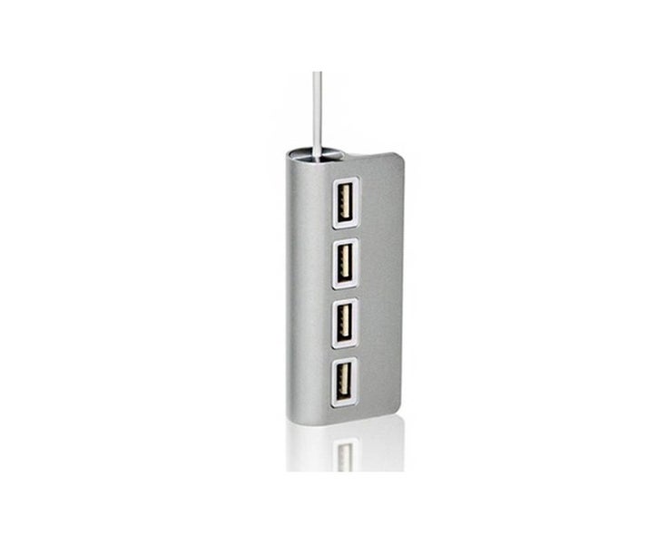 Two Pack Four-Port Aluminium USB Hub with a Shielded Cable-Silver Carousel 2