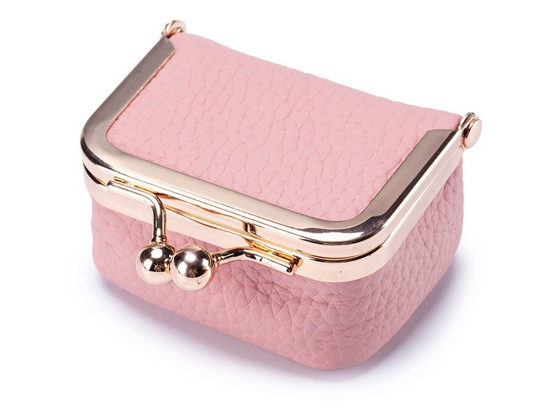 Mini Leather Jewelry Box Coin Purse Jewelry Case With Kiss Lock Pink Carousel 2