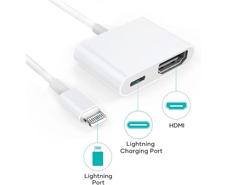 HDMI Adapter, Digital AV Audio Dongle, 1080P Sync Screen Cable for iPh Carousel 2