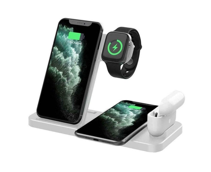 Vibe Geeks 4-in-1 Wireless Fast Charging Station for QI Devices- USB P Carousel 2