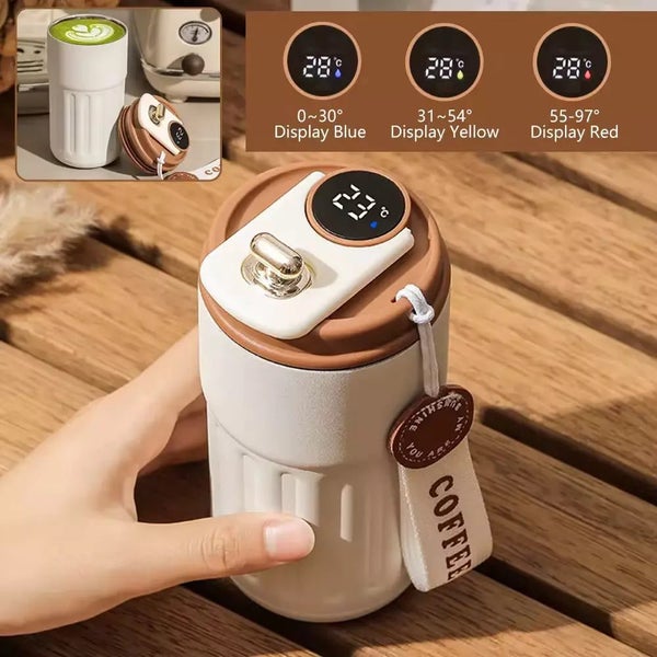 DESAFIONA Smart Thermos Bottle LED Temperature Display Coffee Cup Carousel 2