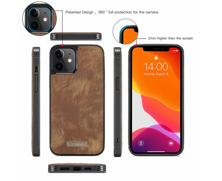 CaseMe iPhone Detachable Case Leather Zip Wallet Cover Apple - Red, iP Carousel 8