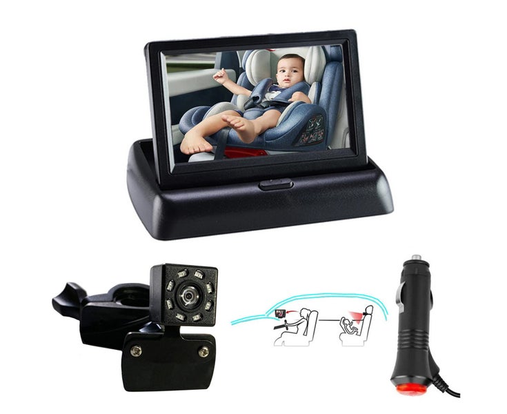 Seat Mirror Camera 360 Degree Rotatable High Clarity Waterproof 5.0-Inch Baby Carousel 1