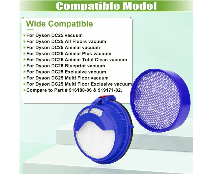 4PACK Filter Replacement for Dyson DC25 Vacuum Ball Cleaner, 2 Pre-Mot Carousel 2