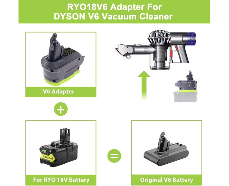 V6 Battery Adapter for Ryobi 18V Lithium ion Battery Converter to for Carousel 2