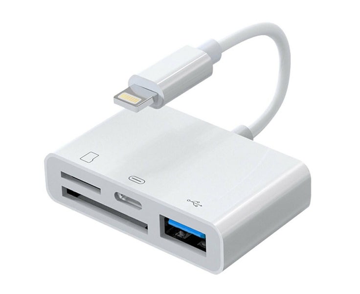 Sansai 8 Pin to OTG Adapter/Hub TF/SD/USB/8 Pin Input for iPad/iPhone WT Carousel 1