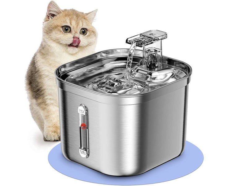 Stainless Steel Cat Water Fountain, Cat Drinking Fountain Water Dispen Carousel 1