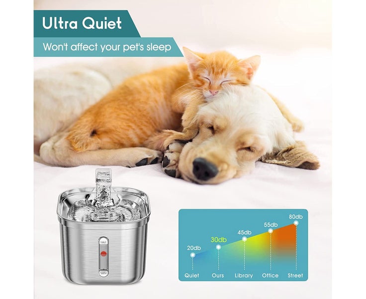 Stainless Steel Cat Water Fountain, Cat Drinking Fountain Water Dispen Carousel 8