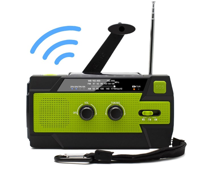 Emergency Crank Weather Radio Power Bank, Am/Fm/Noaa Solar Portable Weather Carousel 1