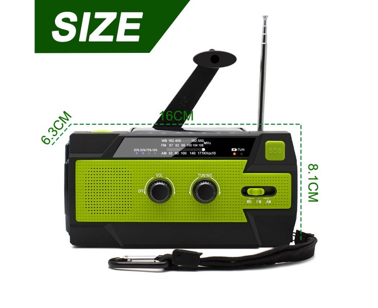 Emergency Crank Weather Radio Power Bank, Am/Fm/Noaa Solar Portable Weather Carousel 2
