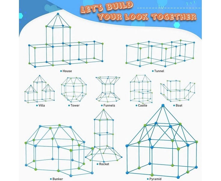 85 Pack Fun Forts Glow Creative Fort Building Kit for Kids - Glow i Carousel 2