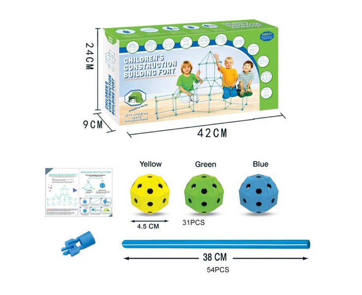 85 Pack Fun Construction Creative Fort Kit - 3D Play House Tent STE Carousel 9