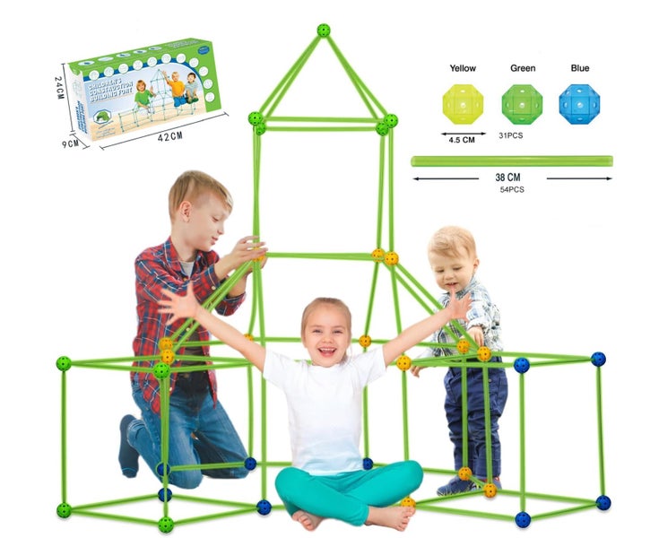 85 Pack Fun Forts Glow Creative Fort Building Kit for Kids - Glow i Carousel 1