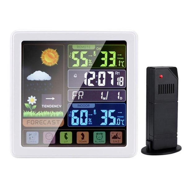 Digital Wireless Multi-Functional Weather Clock Colour Screen Creative Carousel 1