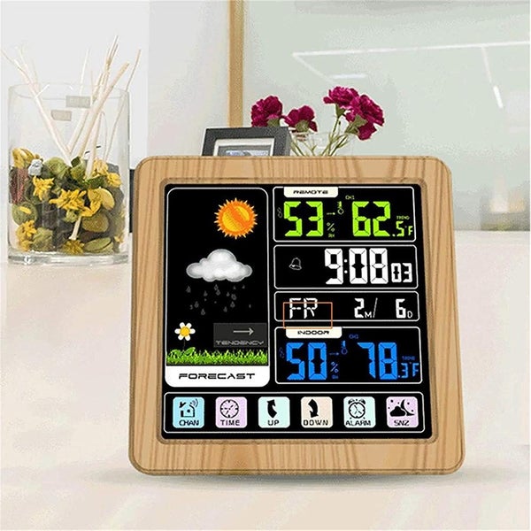 Digital Wireless Multi-Functional Weather Clock Colour Screen Creative Carousel 10