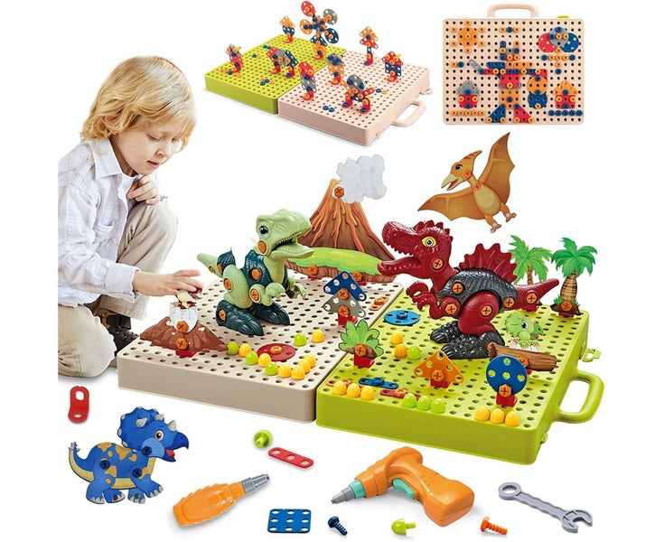 262pcs Building Blocks with Electric DrillTake Apart Dinosaur Toys for Carousel 1