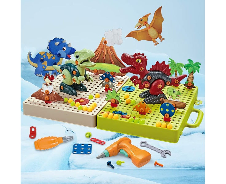 262pcs Building Blocks with Electric DrillTake Apart Dinosaur Toys for Carousel 8