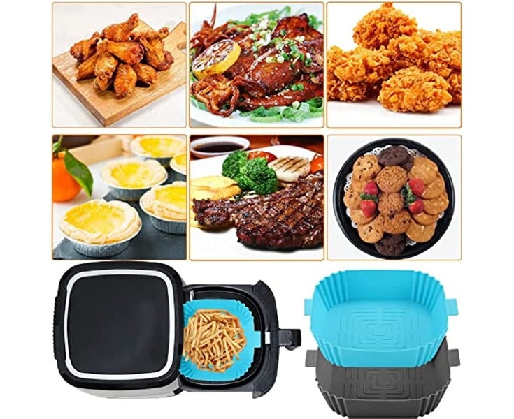 2Pcs 7.8inch Reusable Air Fryer Silicone Pot Silicone Air Fryer Liners Carousel 7