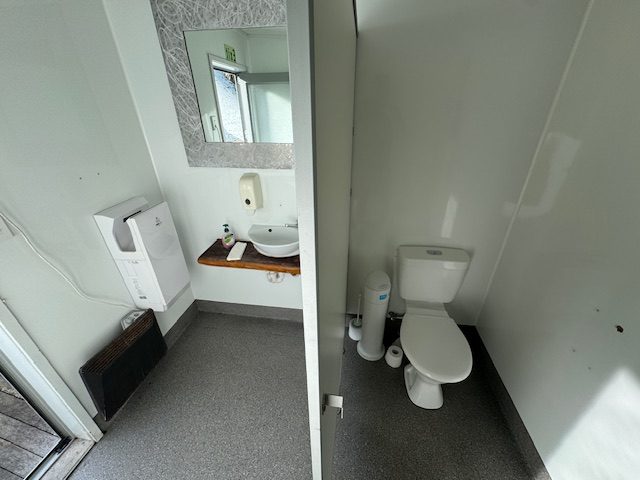 Offers considered. Double toilet block. 5m x 3m. Good for a site office62931717788290112