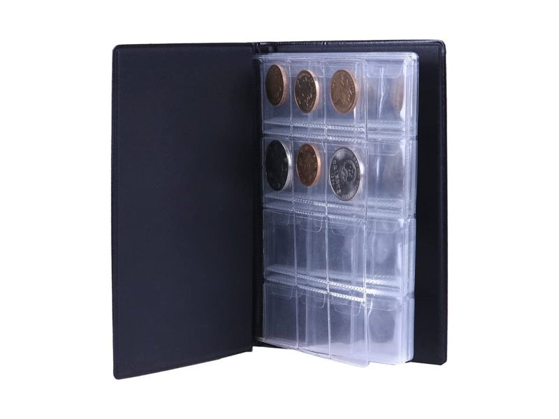 120 Coin Holder Money Penny Pocket Collection Coin Storage Album Book Black Carousel 2