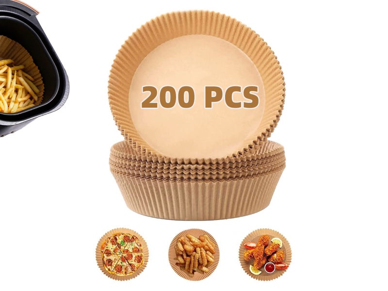 200Pcs Air Fryer Liners Non-stick Disposable Liners Baking Paper Carousel 1