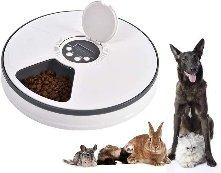 6 Meal Automatic Pet Feeder-Dry Cat Food Dispenser with Programmable T Carousel 1