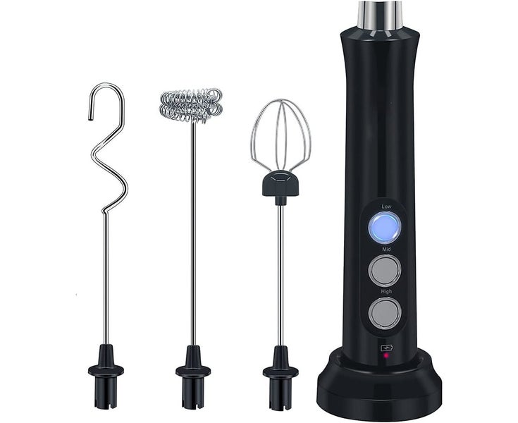 Milk Frother Handheld Electric Foam Maker USB Rechargeable Coffee Frot Carousel 1