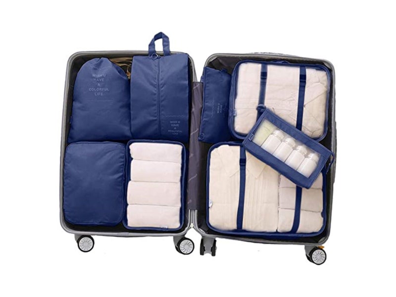 8Pcs Waterproof Travel Luggage Bags Clothes Packing Cube Organizer (Blue) Carousel 2
