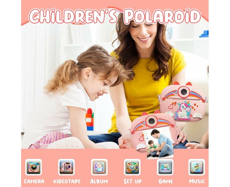 2.4' Kids 1080P Camera Instant Print, with Silicone Cover,48MP Kids Di Carousel 2