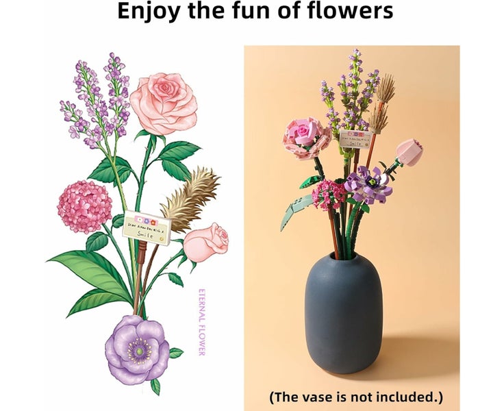 Mini Bricks Flower Bouquet Building Sets, Artificial Flowers, DIY Uniq Carousel 2
