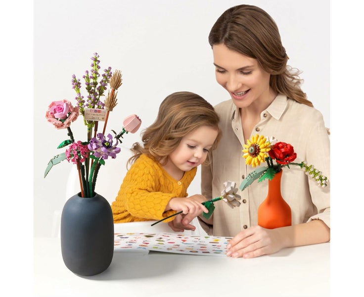 Mini Bricks Flower Bouquet Building Sets, Artificial Flowers, DIY Uniq Carousel 6