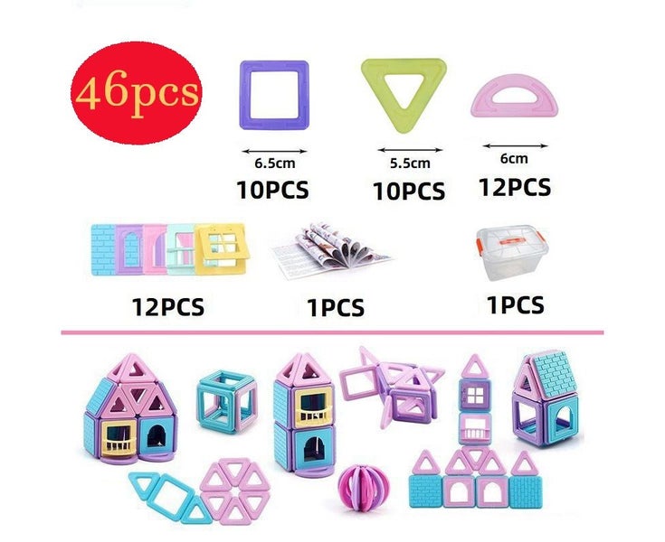 Magnetic Tiles Toys Upgrade Macaron Castle Magnetic Blocks Building Se Carousel 2