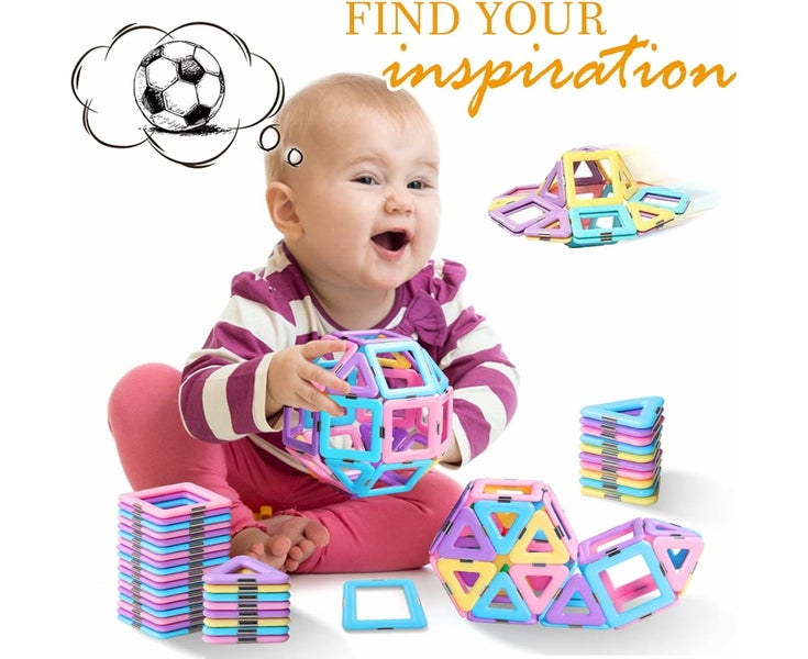 Magnetic Tiles Toys Upgrade Macaron Castle Magnetic Blocks Building Se Carousel 7