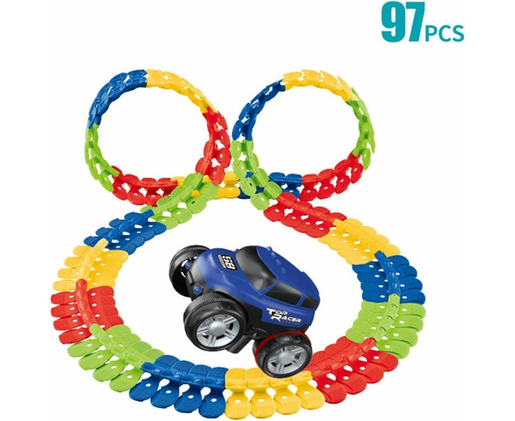 Race Tracks Set kids Toys Car,Take Apart Play Vehicles Set 97 PCS for Carousel 2