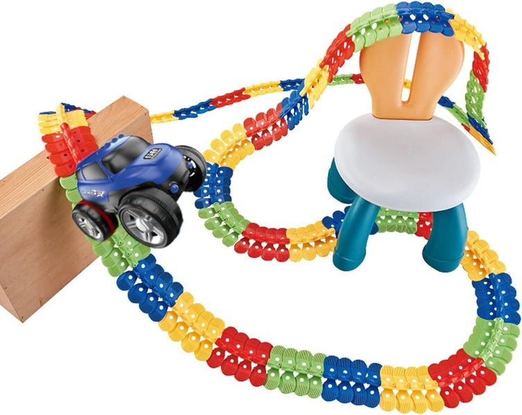 Race Tracks Set kids Toys Car,Take Apart Play Vehicles Set 97 PCS for Carousel 7