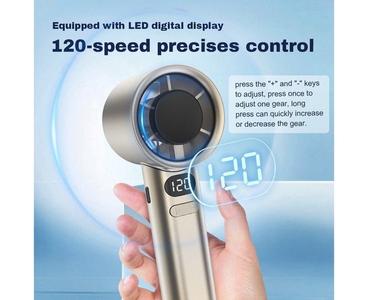 Handheld Fan High-Speed Portable Turbofan USB Rechargeable Electric Fa Carousel 2